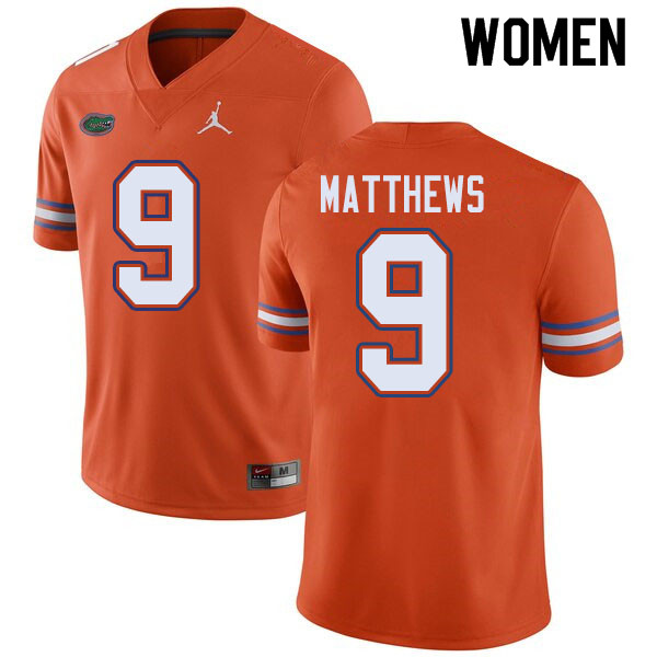 Jordan Brand Women #9 Luke Matthews Florida Gators College Football Jerseys Sale-Orange - Click Image to Close